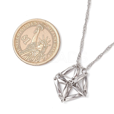 3Pcs 3 Sizes 304 Stainless Steel Macrame Pouch Empty Stone Holder Necklace Making NJEW-JN05240-1