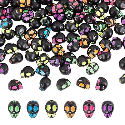 500Pcs Opaque Black Acrylic Beads MACR-AR0001-13-1