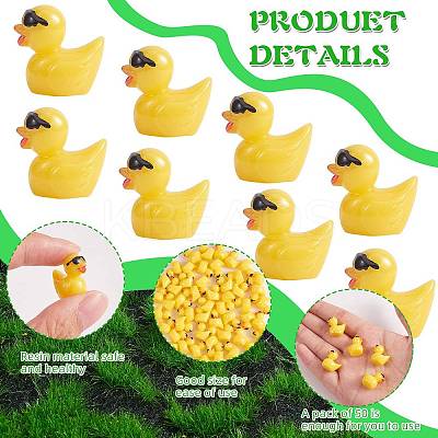 50Pcs Resin Ornaments Cute Little Yellow Duck Ornaments DIY Landscaping JX882A-1