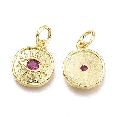 Brass Micro Pave Cubic Zirconia Pendants LS-KK-P187-17G-G-1