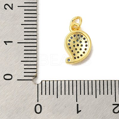 Real 18K Gold Plated Rack Plating Brass Micro Pave Cubic Zirconia Pendants Charms KK-S396-01H-1