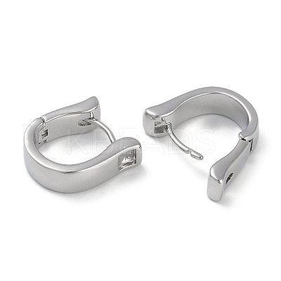 Brass Micro Pave Clear Cubic Zirconia Hoop Earrings EJEW-L292-007P-1