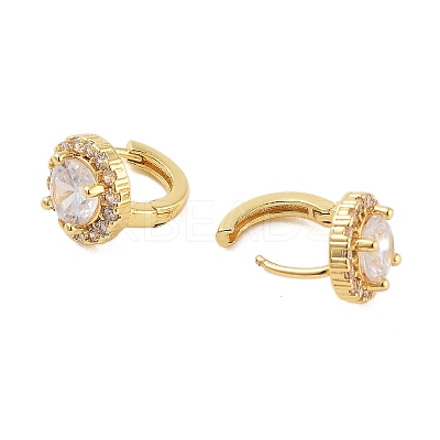Rack Plating Flat Round Brass Hoop Earrings EJEW-N055-35G-RS-1