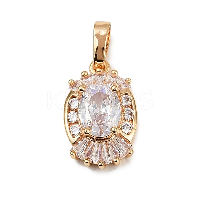 Brass Micro Pave Cubic Zirconia Pendants KK-E795-07KCG-1