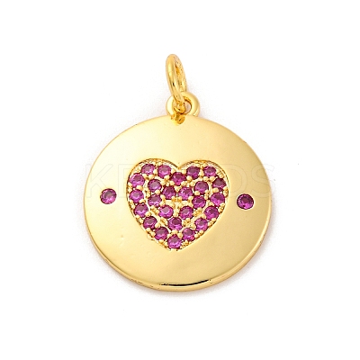 Brass Micro Pave Cubic Zirconia Pendants KK-U033-11G-01-1