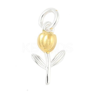 925 Sterling Silver Tulip Flower Charms STER-S011-01GS-1