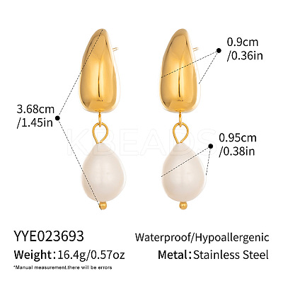 304 Stainless Steel Stud Dangle Earrings for Women YU6745-1