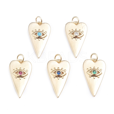 Brass Micro Pave Cubic Zirconia Pendants ZIRC-I042-01-1