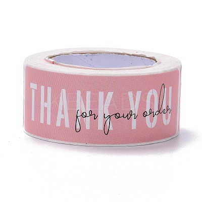 Pink Rectangle Paper Thank You Stickers X1-DIY-C042-07B-1