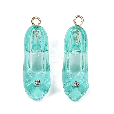Transparent Resin Rhinestone Pendants RESI-Q021-01D-1