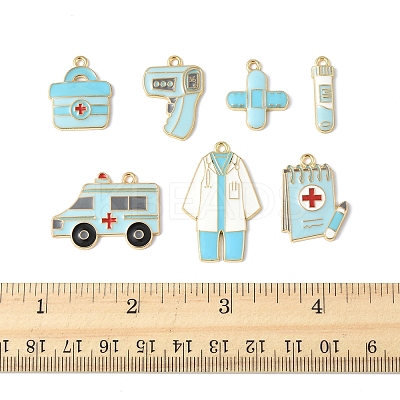18Pcs 7 Styles Medical Theme Alloy Enamel Pendants FIND-FS0004-32B-1