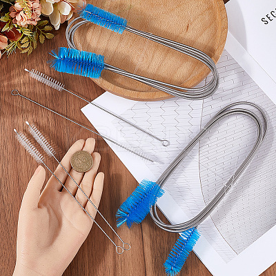 304 Stainless Steel PP Cleaner Double Ended Elastic Hose Pipe AJEW-GF0010-35-1