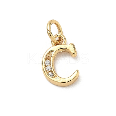 Brass Micro Pave Cubic Zirconia Charms KK-I382-03G-C-1