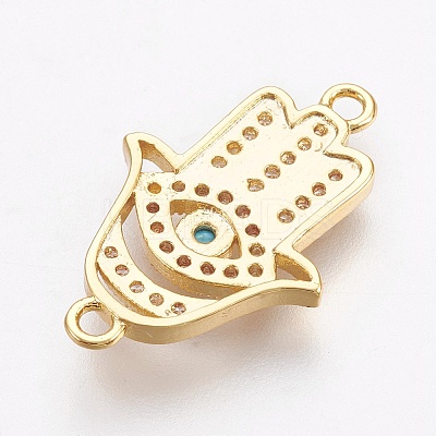 Brass Micro Pave Cubic Zirconia Links X-ZIRC-O026-18G-NR-1
