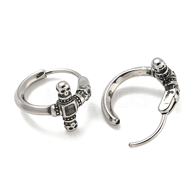 316 Surgical Stainless Steel Hoop Earrings EJEW-D096-14L-AS-1