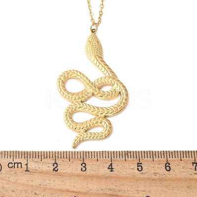 304 Stainless Steel Snake Pendant Necklaces for Women Men LS-NJEW-Z063-03G-08-1