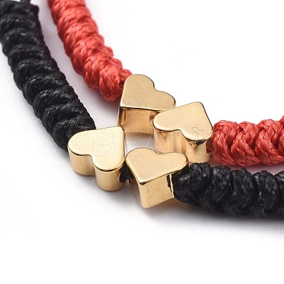 Unisex Adjustable Korean Waxed Polyester Cord Braided Bead Bracelets Sets BJEW-JB04671-1