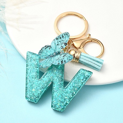 Resin & Acrylic & Faux Suede Tassel Keychain X1-KEYC-YW00119-23-1