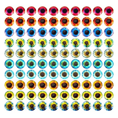 Luminous Eye Printed Glass Cabochons GGLA-PH0001-22B-1