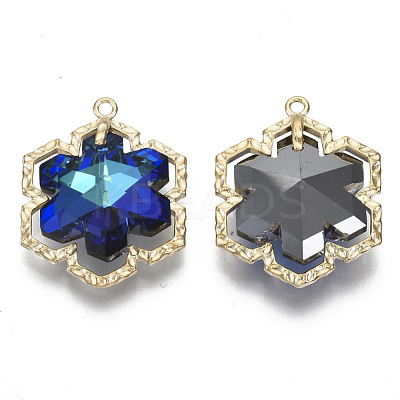 Glass Rhinestone Pendants GLAA-N038-14A-B01-1