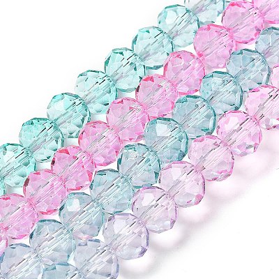 Transparent Painted Glass Beads Strands DGLA-A034-T6mm-A10-1