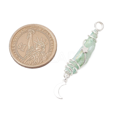 3Pcs 3 Styles Electroplated Natural Quartz Crystal Nuggets Copper Wire Wrapped Pendants PALLOY-JF03128-08-1