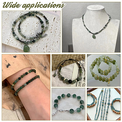 2 Strands Natural Green Rutilated Quartz Beads Strands G-NB0004-73-1