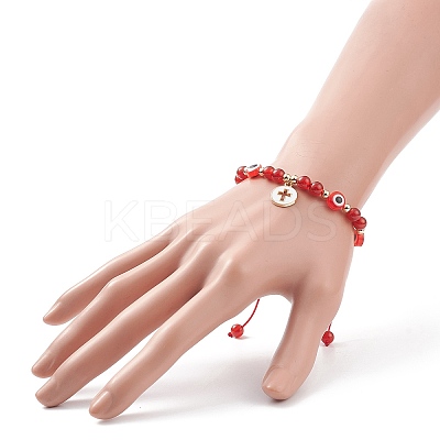 5Pcs 5 Style Alloy Enamel Cross Charm Bracelets Set BJEW-JB08817-1