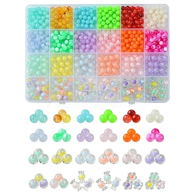 848Pcs 21 Styles Acrylic Beads OACR-FS0001-59-1