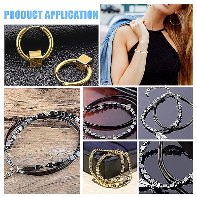 50Pcs 304 Stainless Steel European Beads FIND-UN0061-09-1