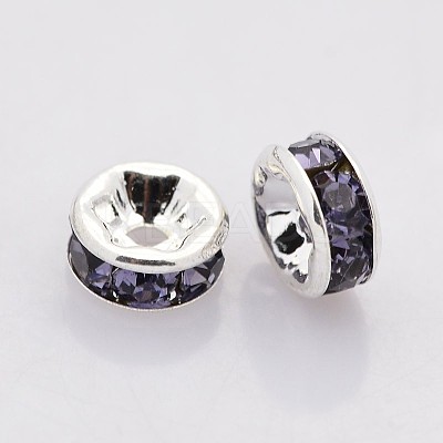 Brass Grade A Rhinestone Spacer Beads RB-A014-Z6mm-18S-1