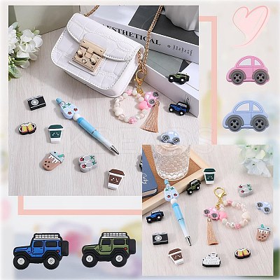 12Pcs 12 Style Food Grade Eco-Friendly Silicone Focal Beads SIL-SC0001-36-1