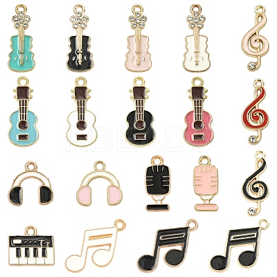 40Pcs 20 Styles Alloy Enamel Pendants ENAM-YW0005-94-1