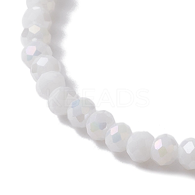 Flower Natural Shell & Glass Beaded Stretch Bracelet BJEW-JB10184-02-1