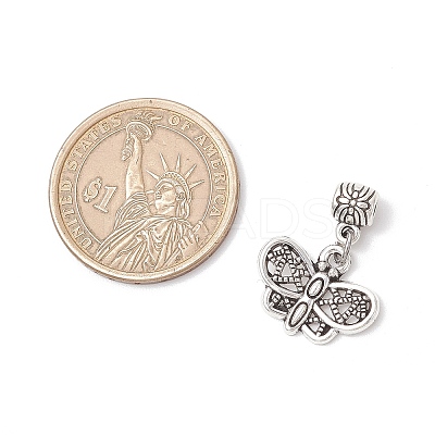 8Pcs 8 Styles Alloy Butterfly European Dangle Charms PALLOY-JF03874-1