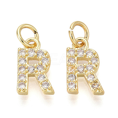Brass Micro Pave Clear Cubic Zirconia Charms KK-N241-001R-1
