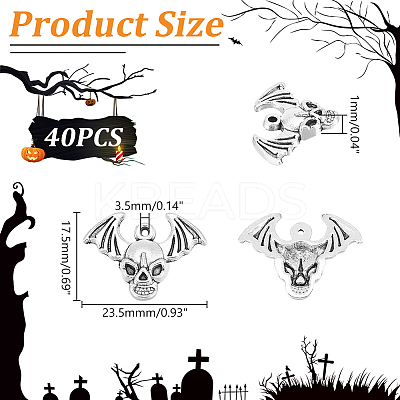 40Pcs Tibetan Style Alloy Pendants FIND-UN0004-23-1
