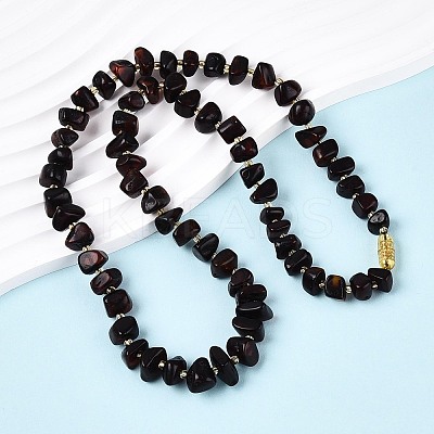 Natural Amber Nuggets Graduated Beaded Necklaces NJEW-T019-05-1