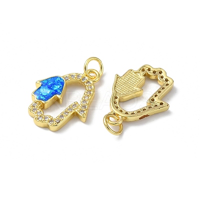 Brass Micro Pave Cubic Zirconia Pendants KK-A197-01G-1