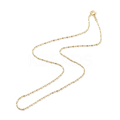 Brass Ball and Column Link Chains Necklace for Women NJEW-P265-01A-G-1
