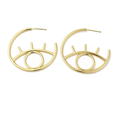 Rack Plating Brass Hollow Eye Stud Earrings EJEW-F315-03G-02-1
