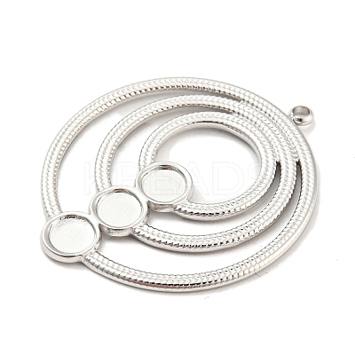 Non-Tarnish 304 Stainless Steel Pendant Cabochon Settings STAS-P333-03P-1