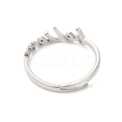 Non-Tarnish 304 Stainless Steel Word Adjustable Ring RJEW-L107-026P-1