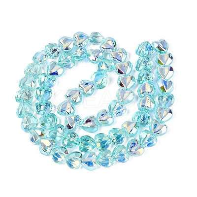 Electroplate Transparent Glass Beads Strands EGLA-N056-01A-03-1