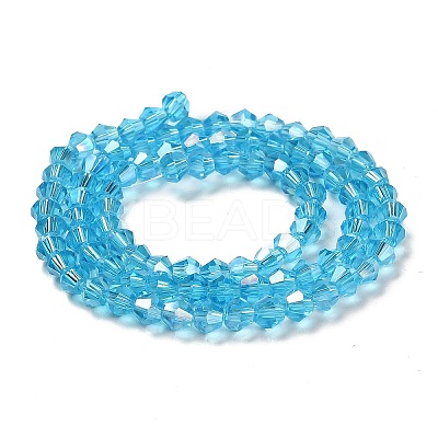 Transparent Electroplate Glass Beads Strands GLAA-F029-4mm-A19-1