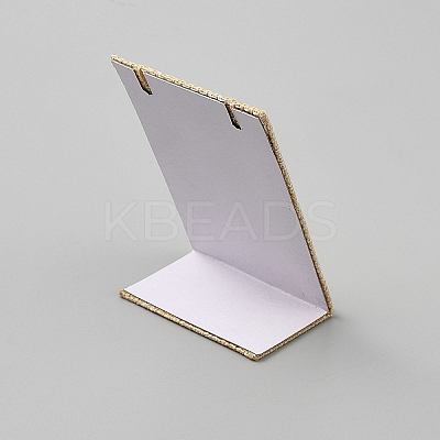 Linen Cloth Rectangle Slant Back Single Earring Display Stands EDIS-WH0031-38-1