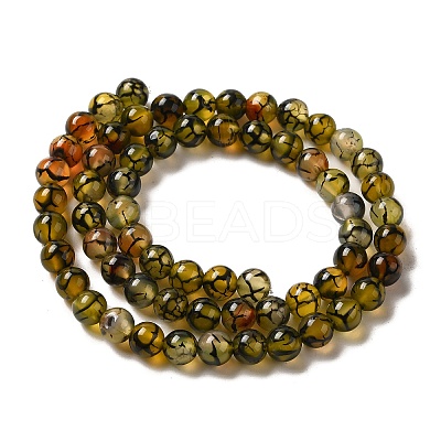 Natural Dragon Veins Agate Beads Strands G-G515-6mm-02A-1