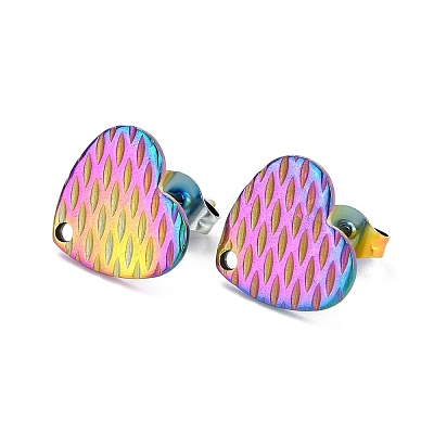 Ion Plating(IP) 304 Stainless Steel Stud Earring Findings STAS-I183-04B-M-1