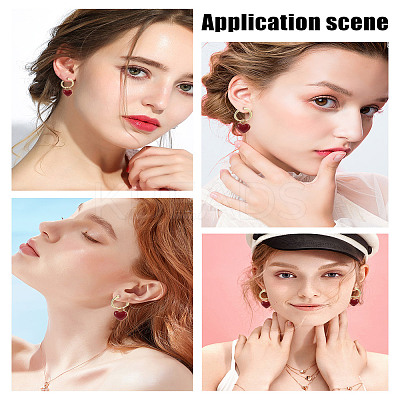 2Pairs Alloy Enamel Hoop Earrings EJEW-LP0001-32-1