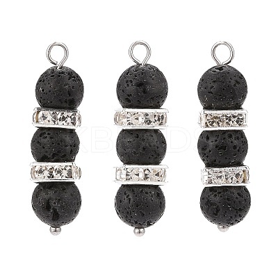 Natural Lava Rock Pendants PALLOY-JF01960-1